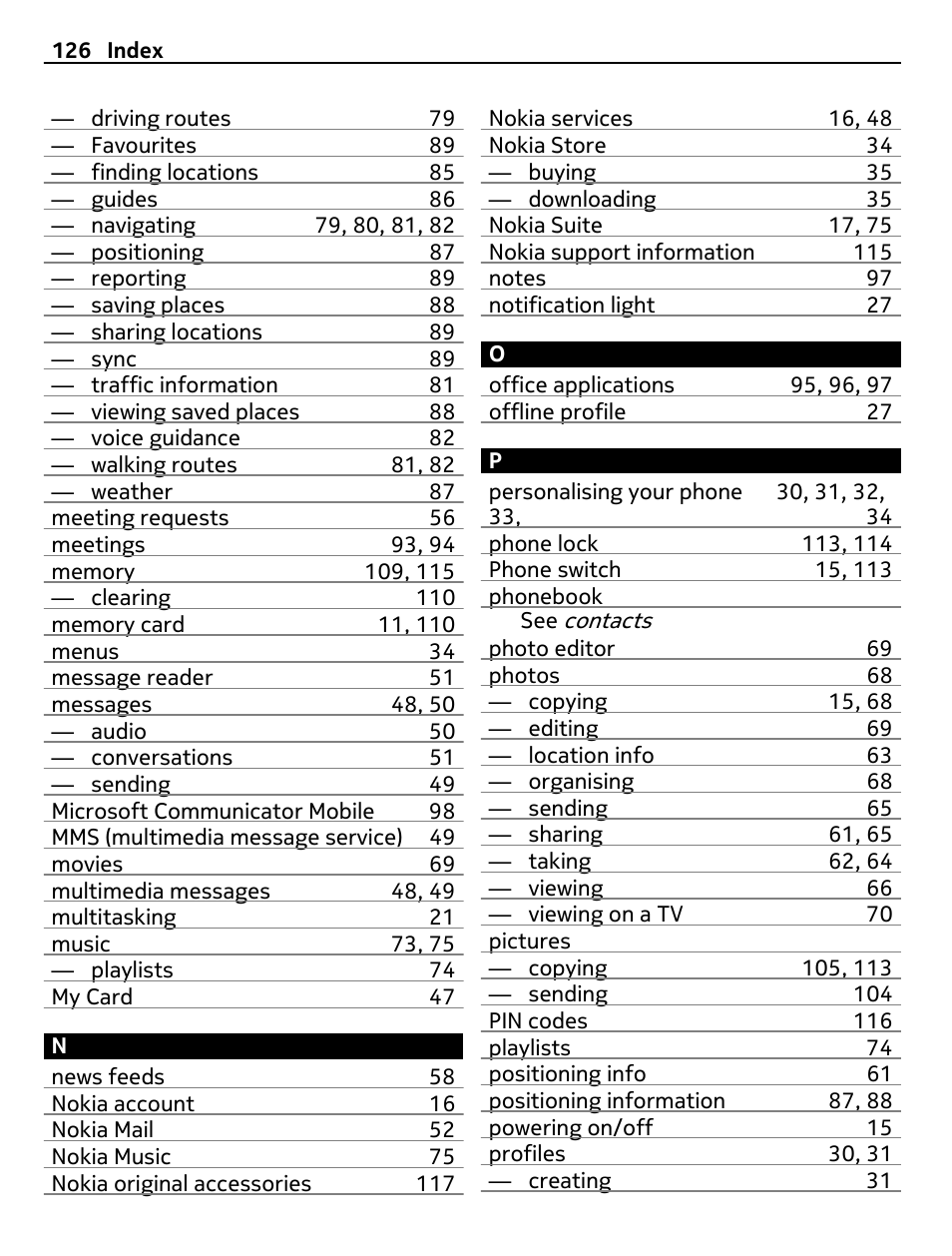 Nokia X7-00 User Manual | Page 126 / 128