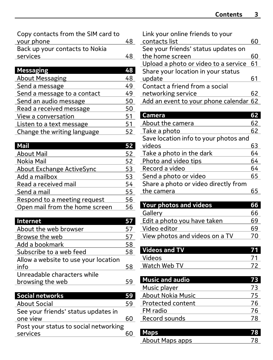 Nokia X7-00 User Manual | Page 3 / 128