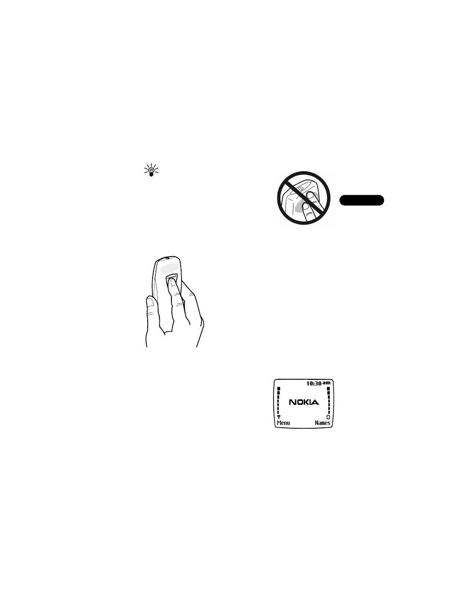 About the antenna, About the start screen, About the antenna about the start screen | Nokia 3590 User Manual | Page 28 / 177