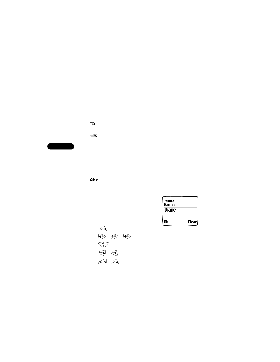 7 enter letters and numbers, Abc mode, Enter letters and numbers abc mode | 7enter letters and numbers | Nokia 3590 User Manual | Page 43 / 177