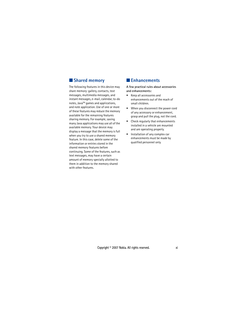 Shared memory, Enhancements | Nokia 5300  EN User Manual | Page 12 / 101