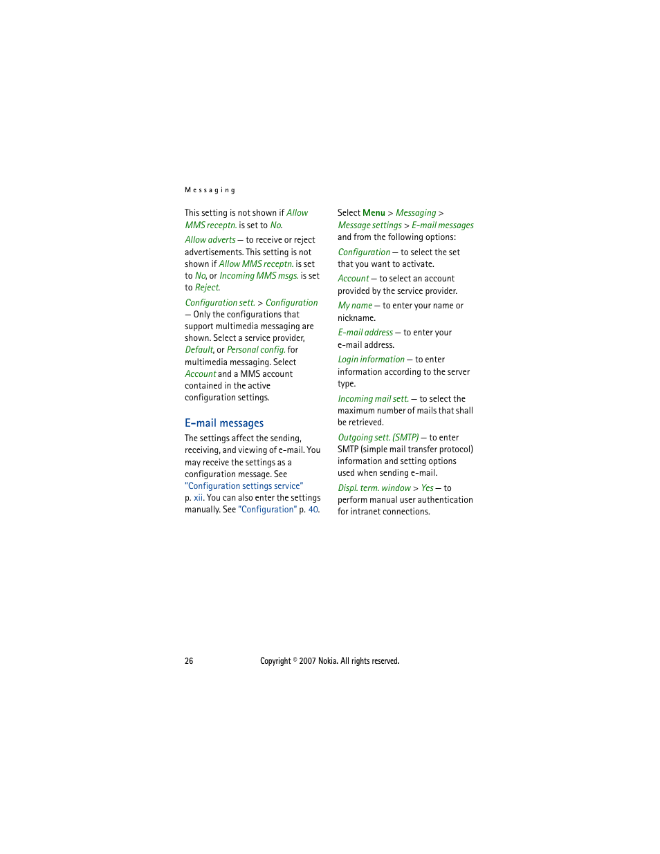 E-mail messages | Nokia 5300  EN User Manual | Page 41 / 101