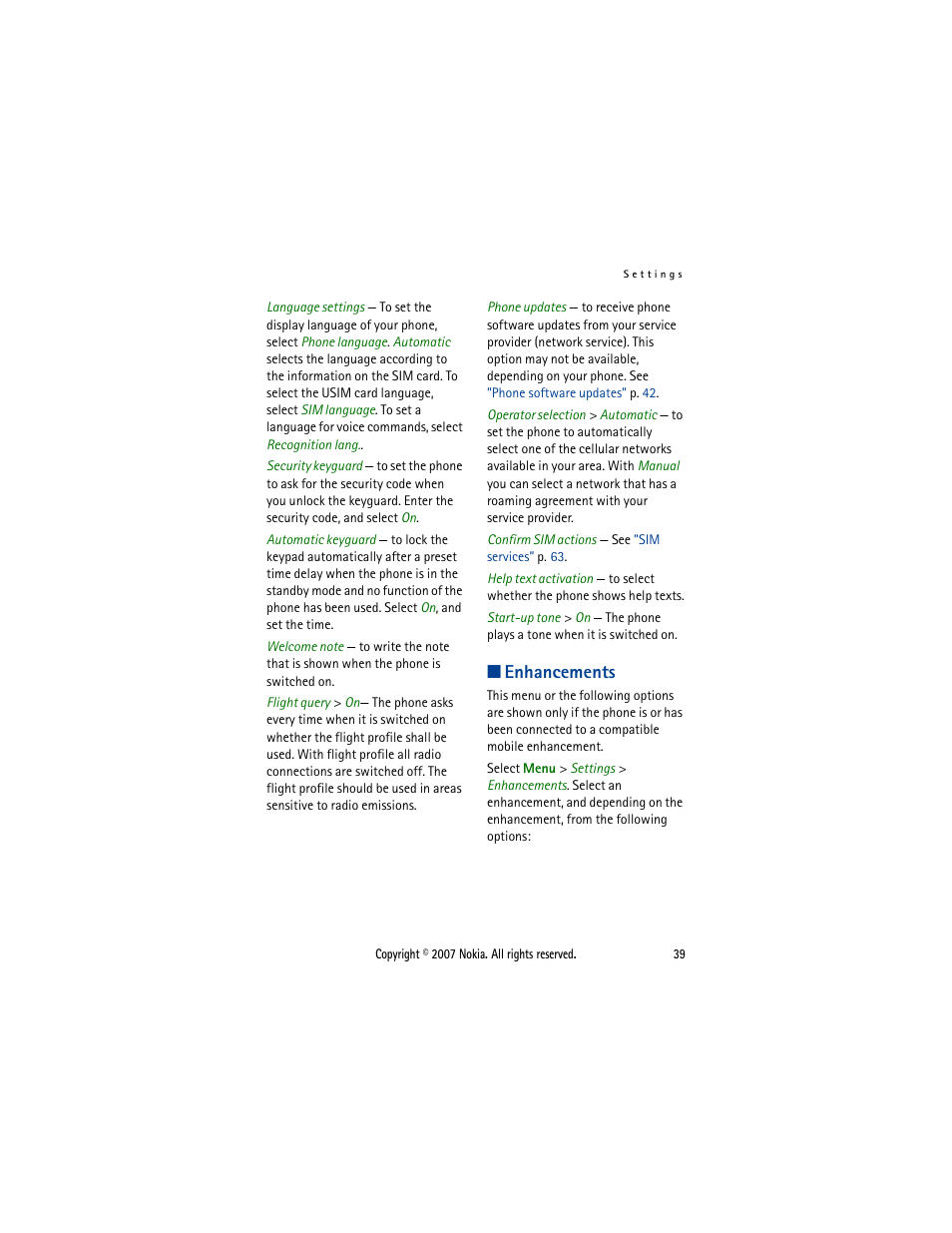 Enhancements | Nokia 5300  EN User Manual | Page 54 / 101