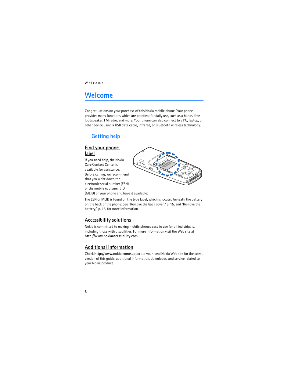 Welcome | Nokia 2865i User Manual | Page 8 / 114