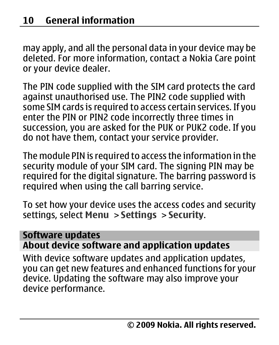 Software updates, About device software and application updates | Nokia X200 User Manual | Page 10 / 88