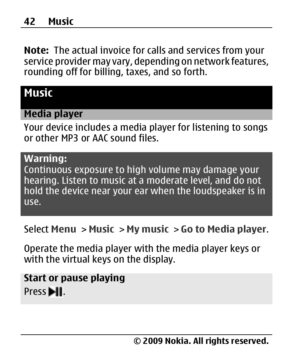 Music, Media player | Nokia X200 User Manual | Page 42 / 88