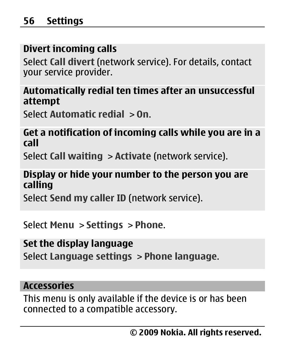 Accessories | Nokia X200 User Manual | Page 56 / 88
