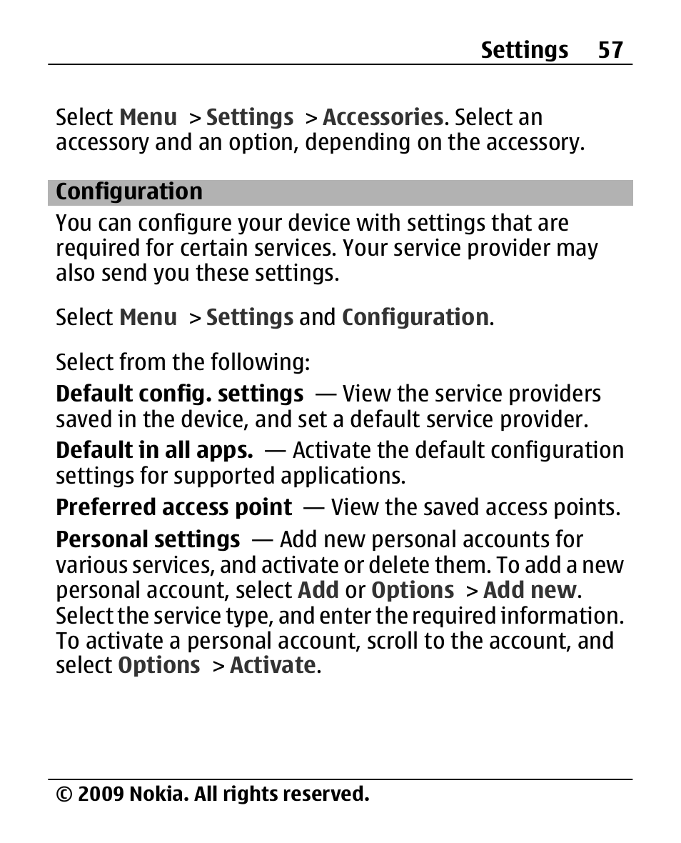 Configuration | Nokia X200 User Manual | Page 57 / 88