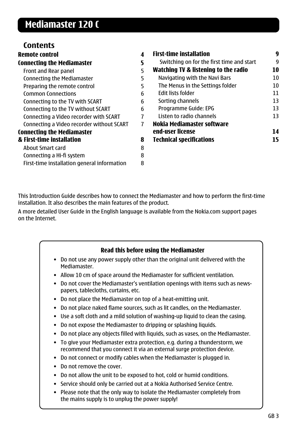 Nokia 120 C User Manual | Page 3 / 16