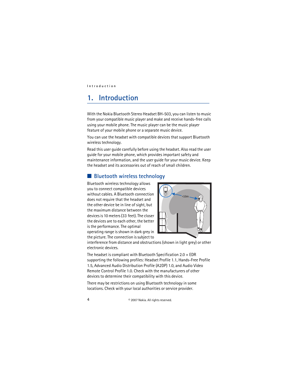 Introduction, Bluetooth wireless technology | Nokia BH-503 User Manual | Page 4 / 48
