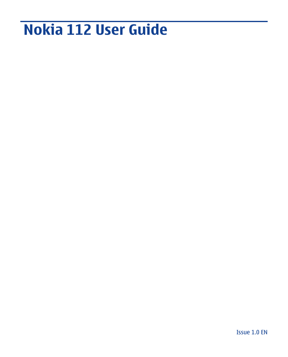 Nokia 112 User Manual | 73 pages