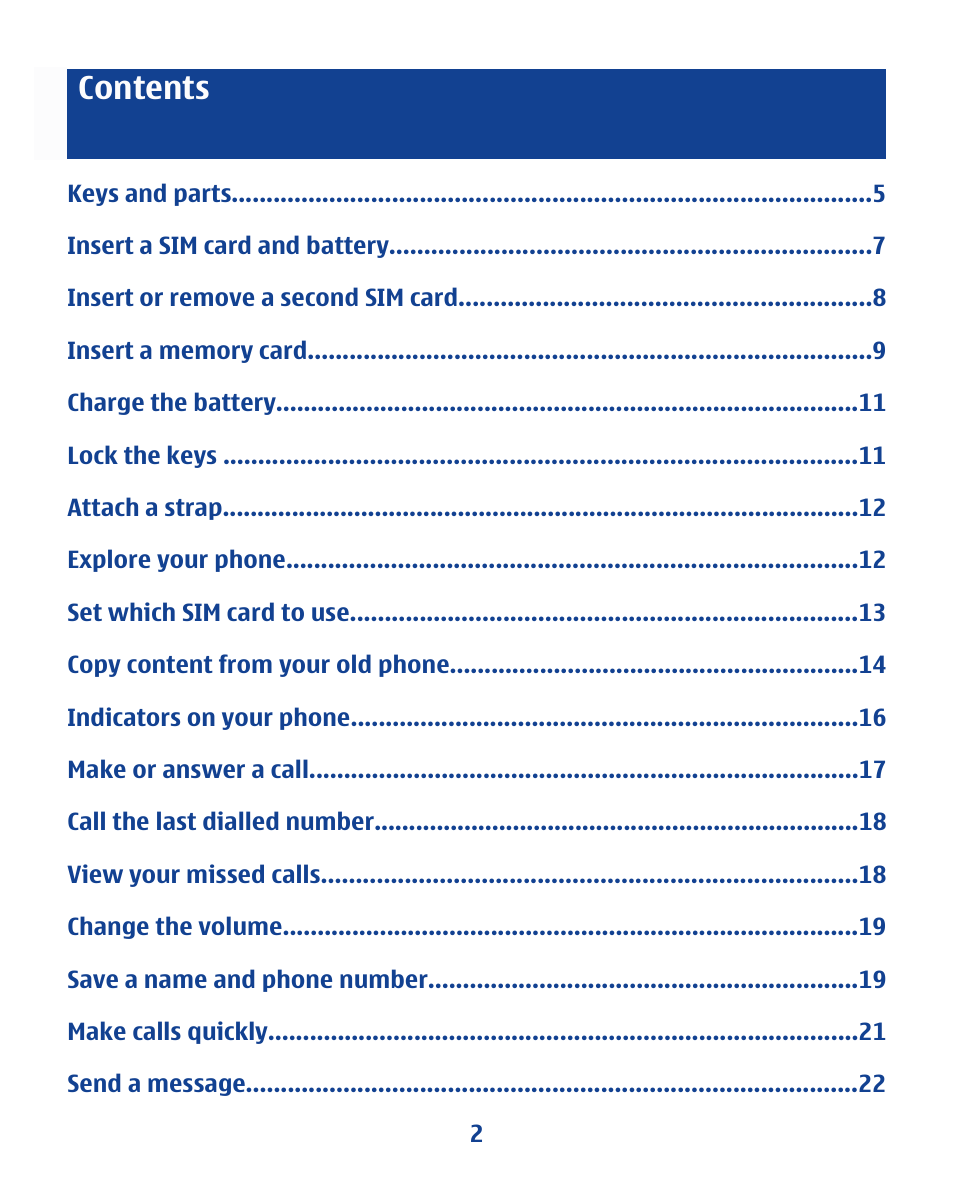 Nokia 112 User Manual | Page 2 / 73