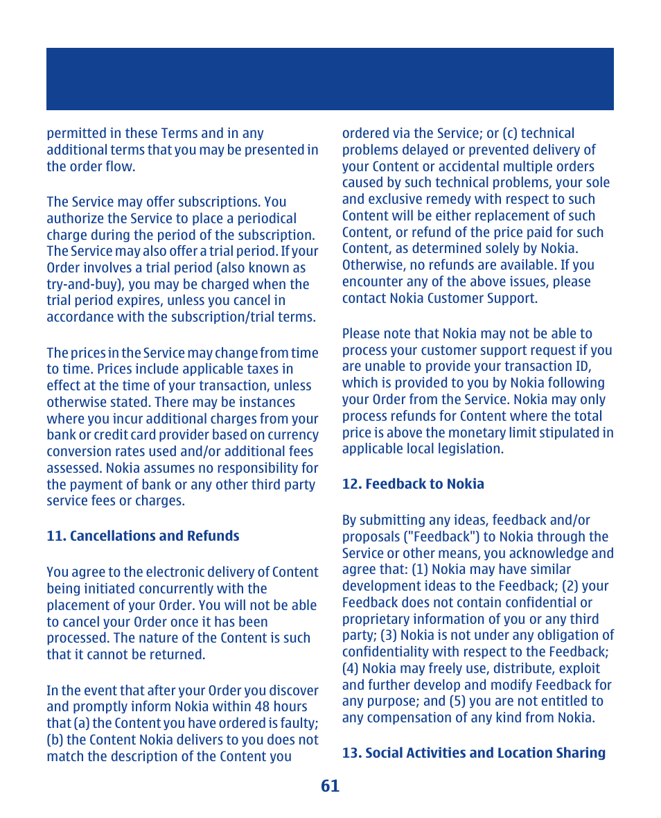 Nokia 112 User Manual | Page 61 / 73