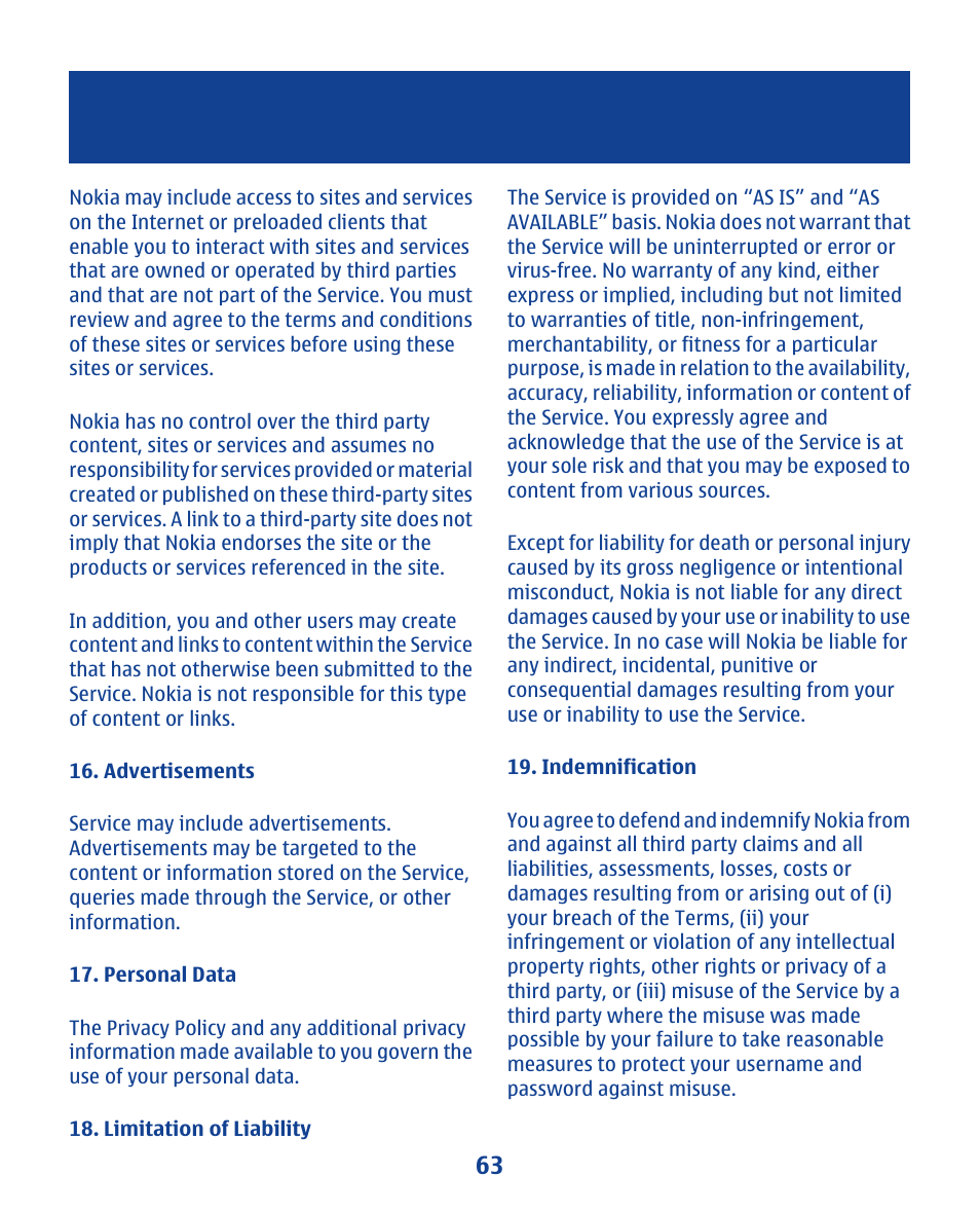 Nokia 112 User Manual | Page 63 / 73