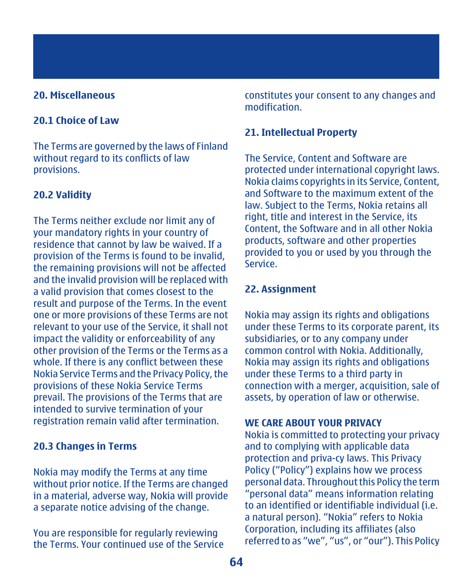 Nokia 112 User Manual | Page 64 / 73