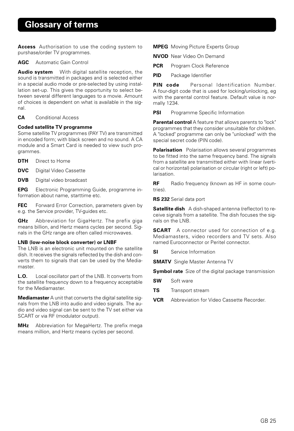 Glossary of terms | Nokia 9600S User Manual | Page 25 / 28