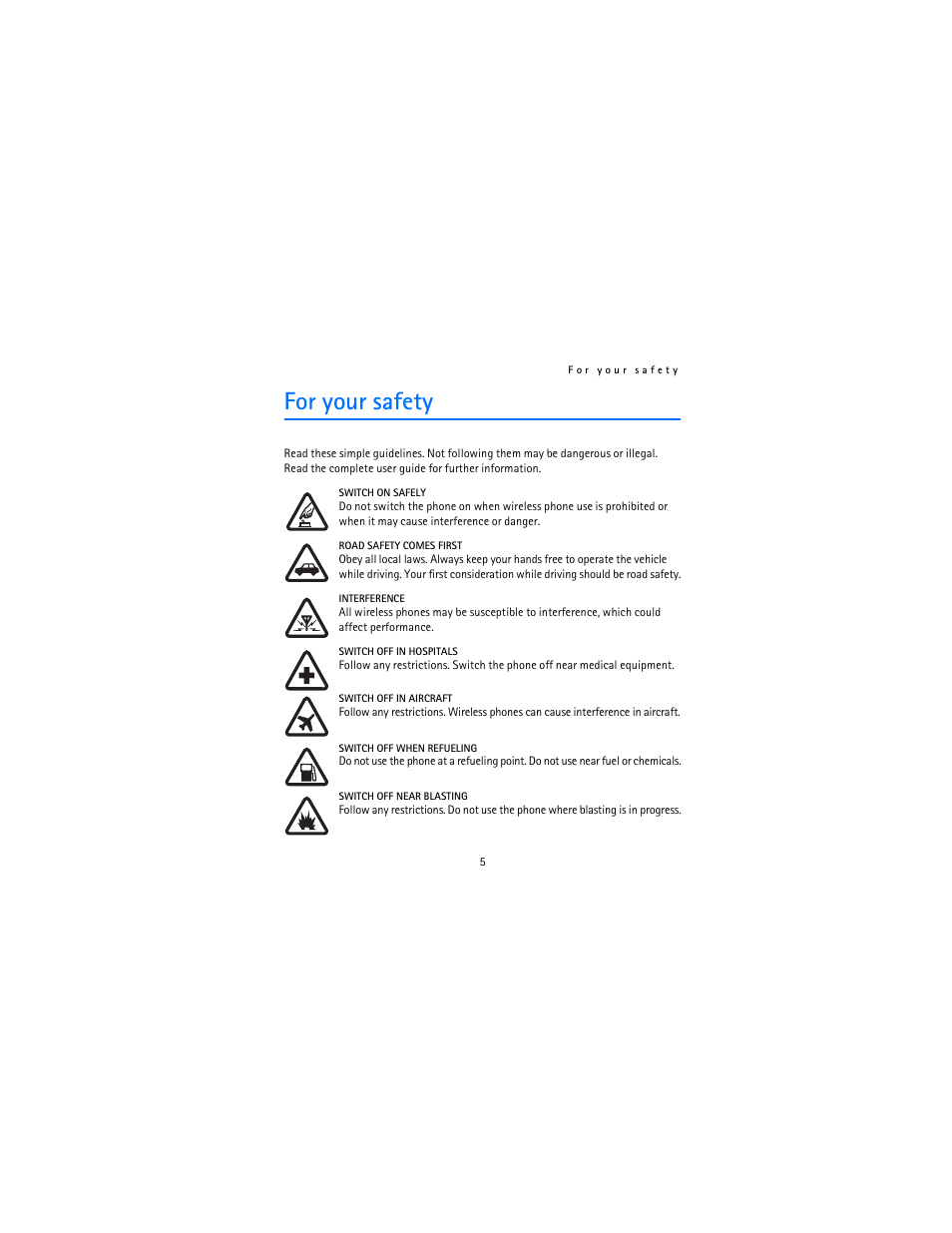 For your safety | Nokia 12115i User Manual | Page 6 / 113