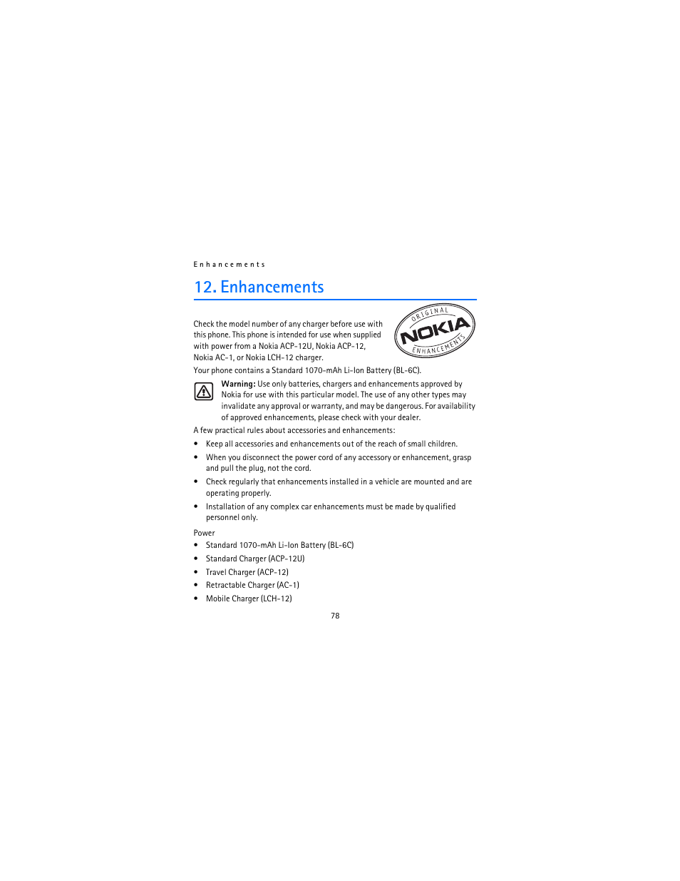 Enhancements | Nokia 12115i User Manual | Page 79 / 113