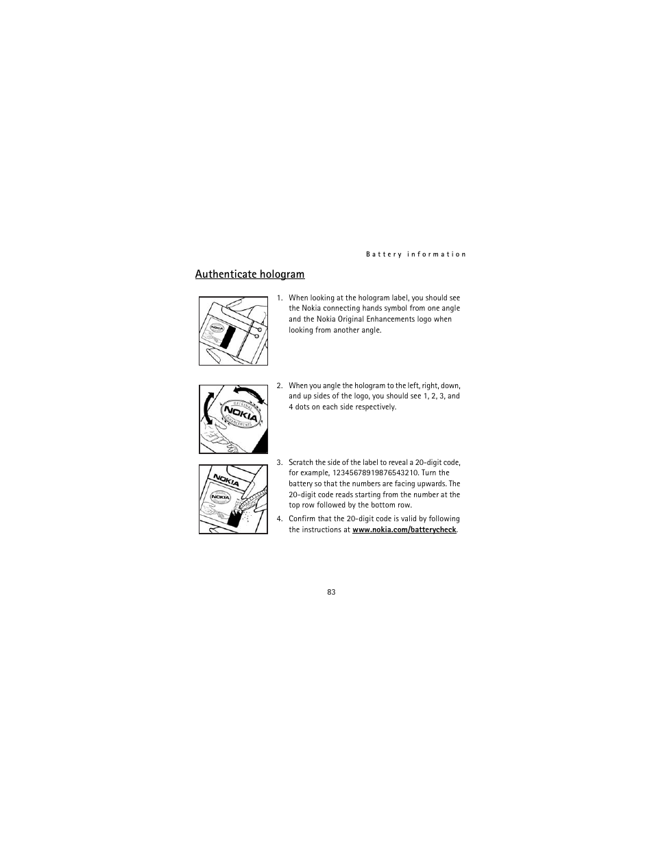 Authenticate hologram | Nokia 12115i User Manual | Page 84 / 113