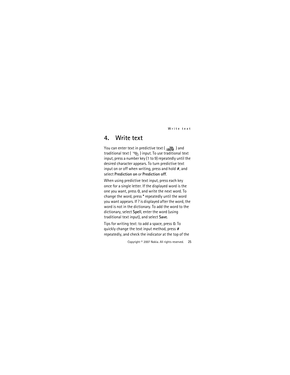 Write text | Nokia 2760 User Manual | Page 26 / 99