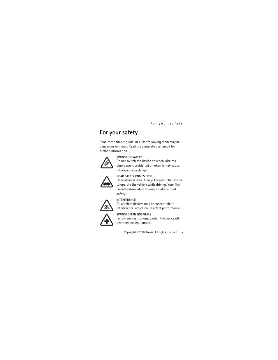 For your safety | Nokia 2760 User Manual | Page 8 / 99