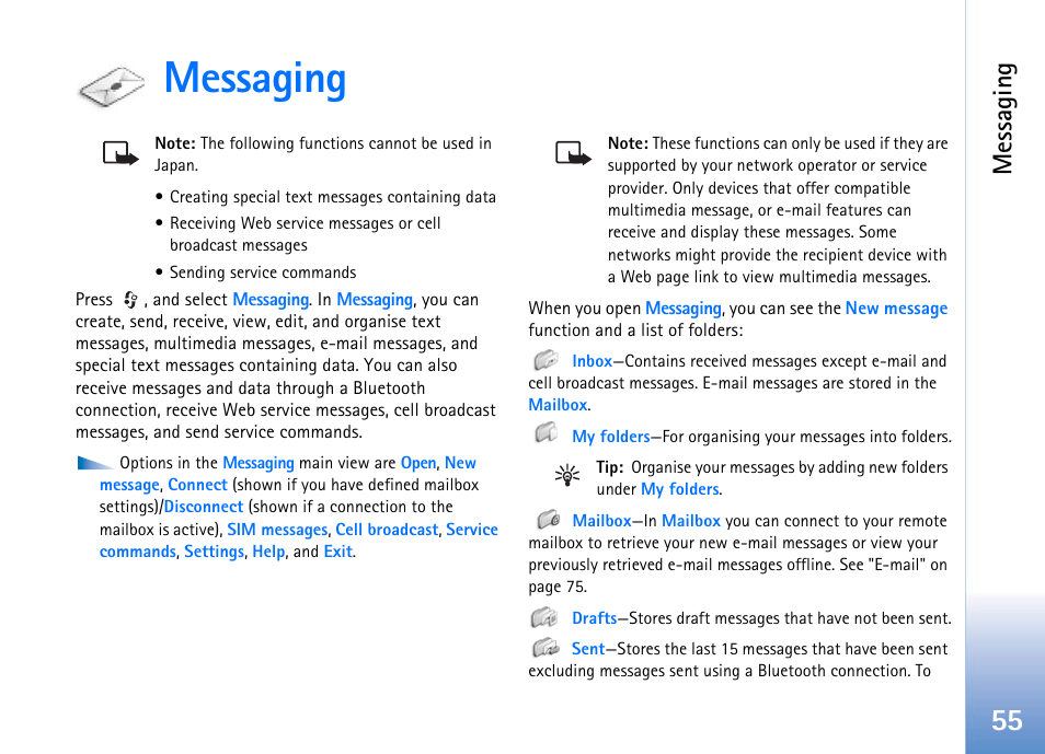 Messaging, See "messaging" on pag | Nokia 702 User Manual | Page 55 / 154