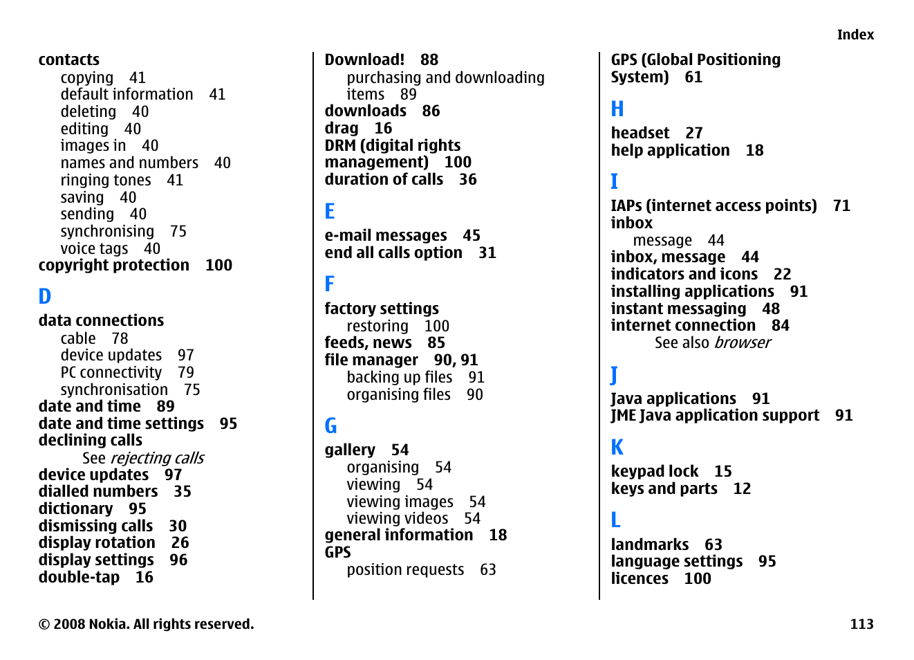 Nokia 5800EN User Manual | Page 113 / 116