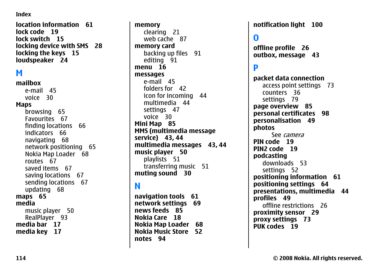 Nokia 5800EN User Manual | Page 114 / 116