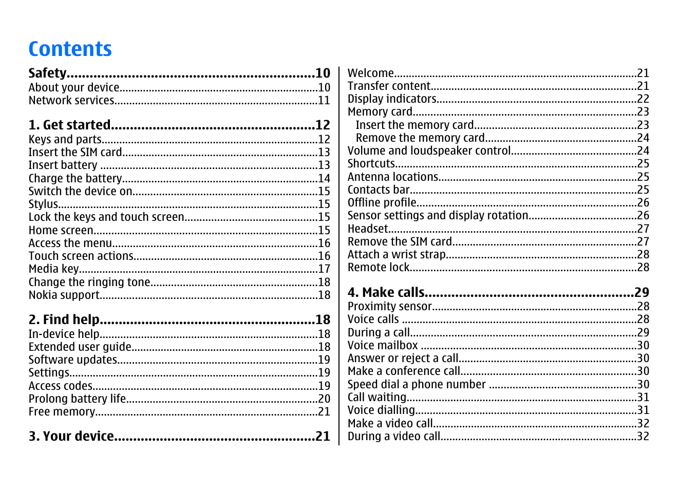 Nokia 5800EN User Manual | Page 4 / 116