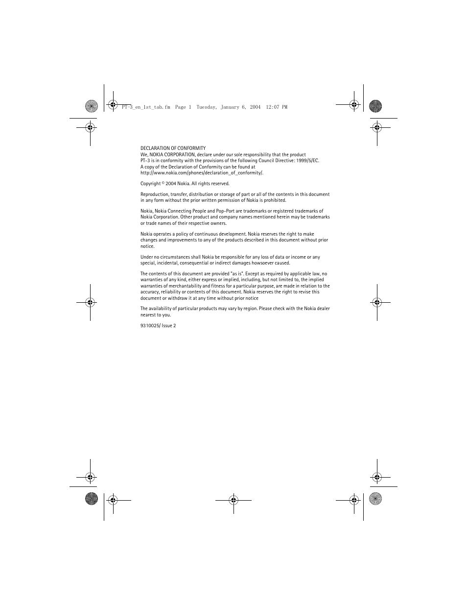 Nokia PT-3 User Manual | Page 2 / 13