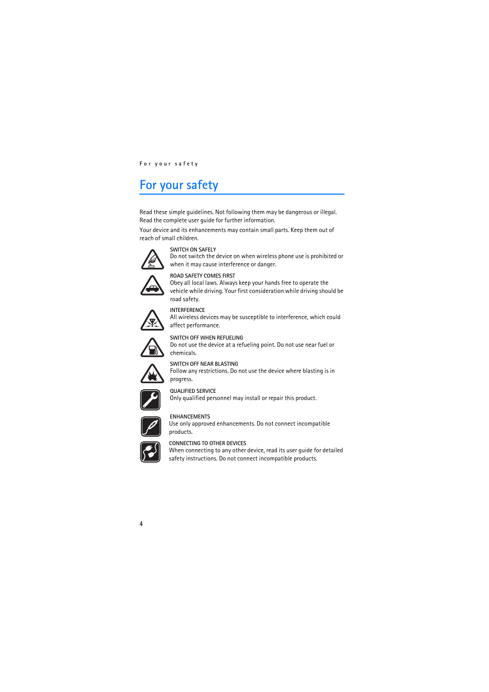 For your safety | Nokia Multimedia Car Kit CK-20W User Manual | Page 4 / 31