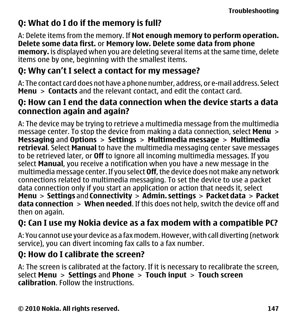Nokia 5230 User Manual | Page 147 / 164
