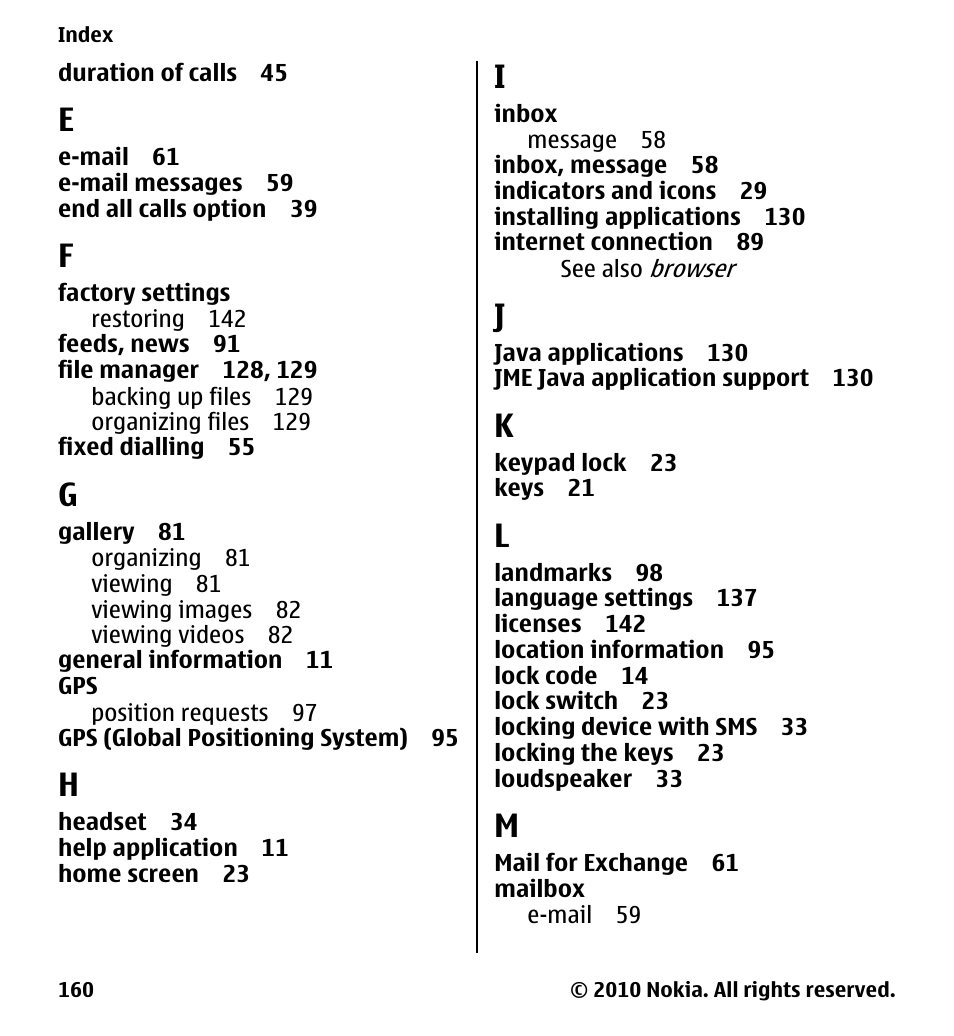 Nokia 5230 User Manual | Page 160 / 164