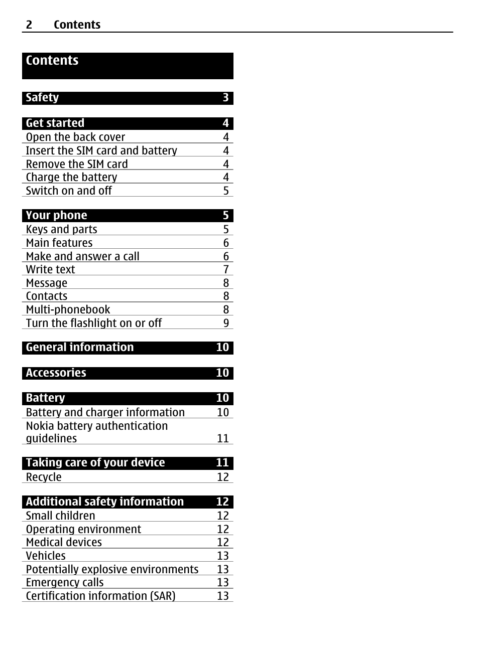 Nokia 1203 User Manual | Page 2 / 14