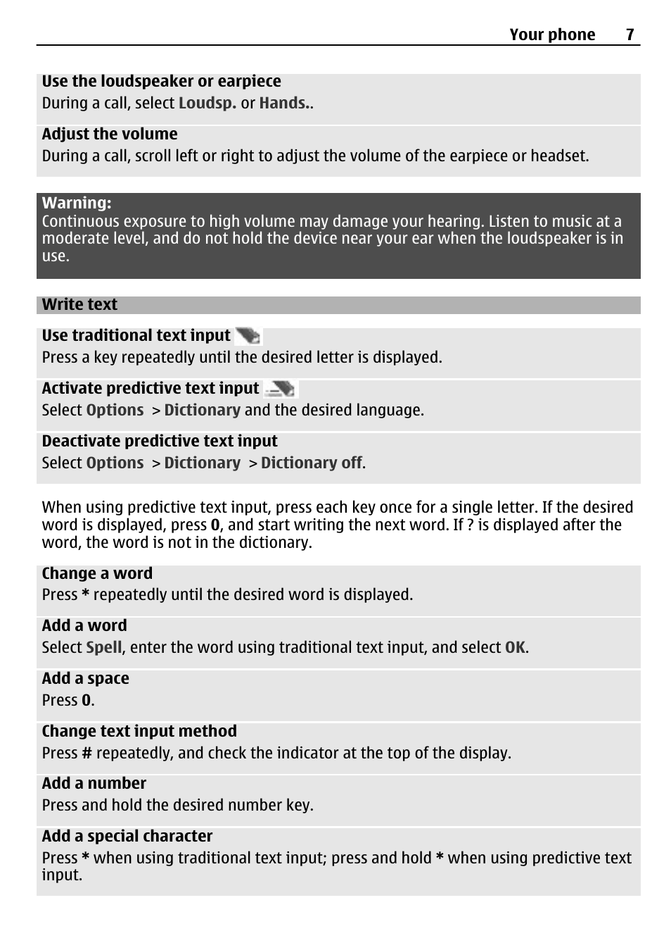 Write text, Message | Nokia 1203 User Manual | Page 7 / 14