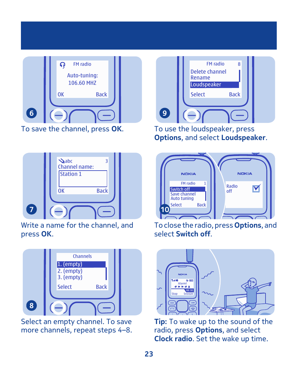 Write a name for the channel, and press ok . 7 | Nokia 103 User Manual | Page 23 / 34