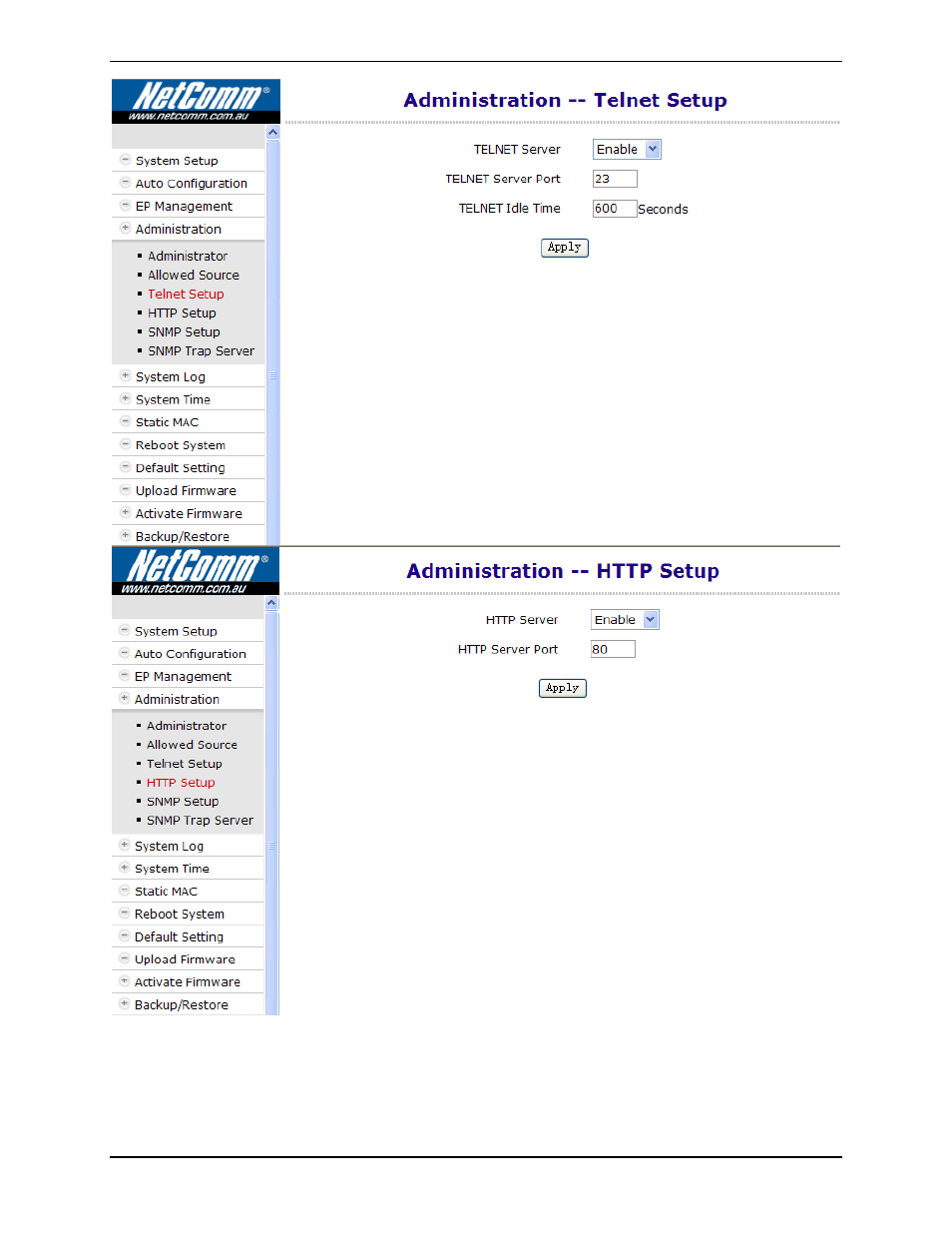 Telnet/http/snmp setup | Nokia CC100 User Manual | Page 26 / 56