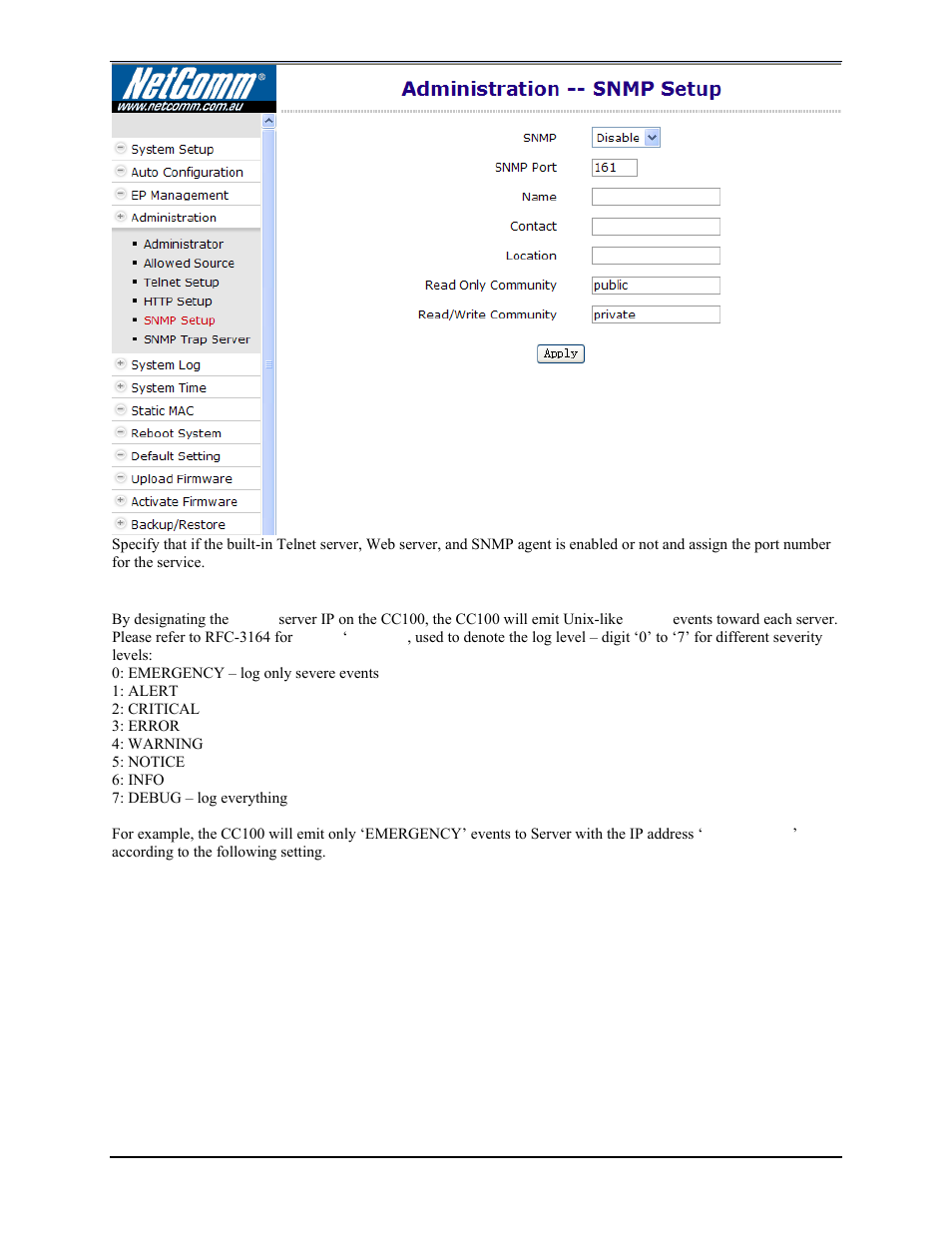 System log | Nokia CC100 User Manual | Page 27 / 56