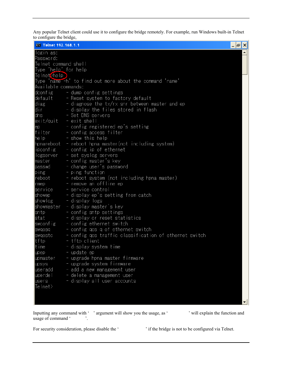 Use telnet | Nokia CC100 User Manual | Page 41 / 56