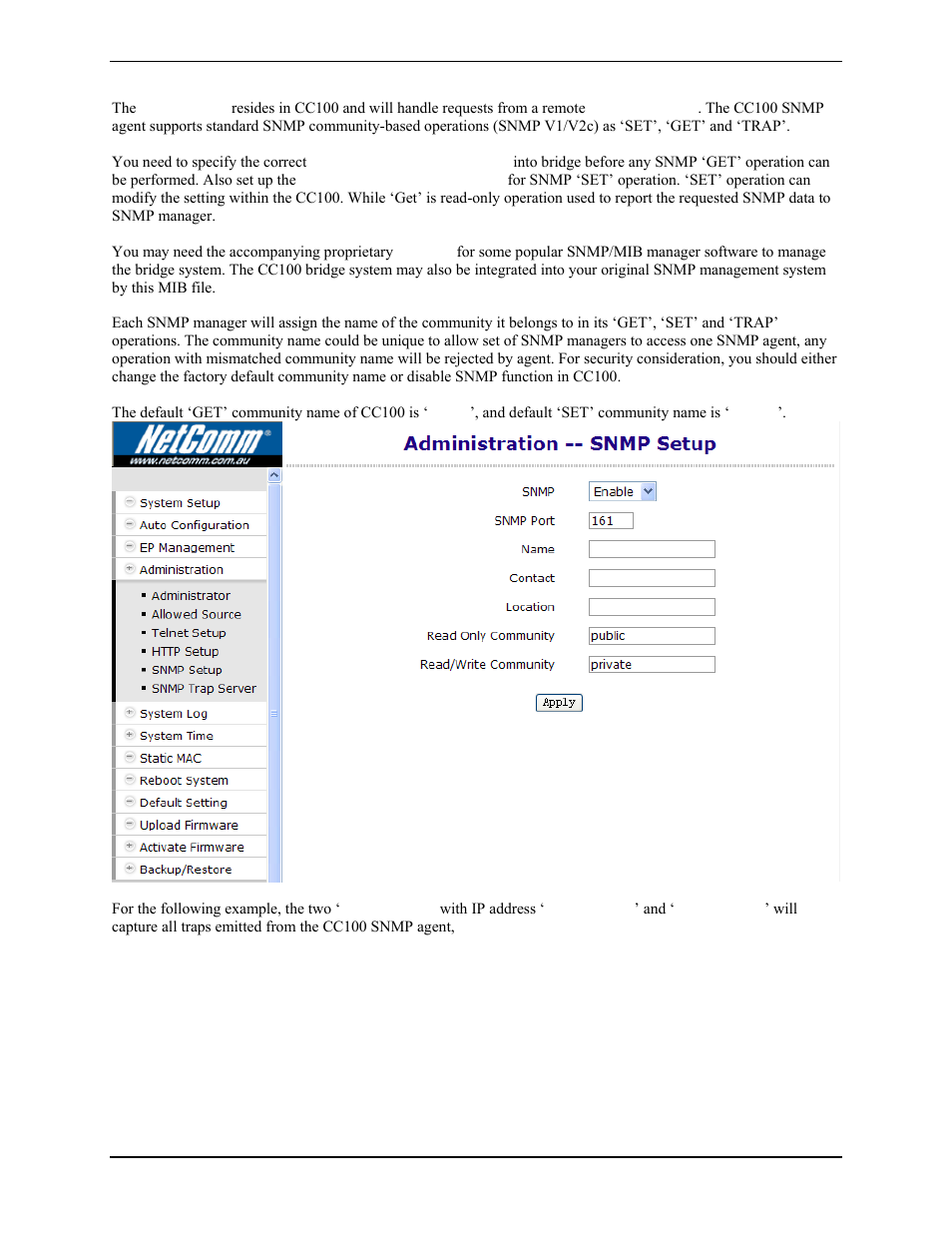 Use snmp | Nokia CC100 User Manual | Page 49 / 56