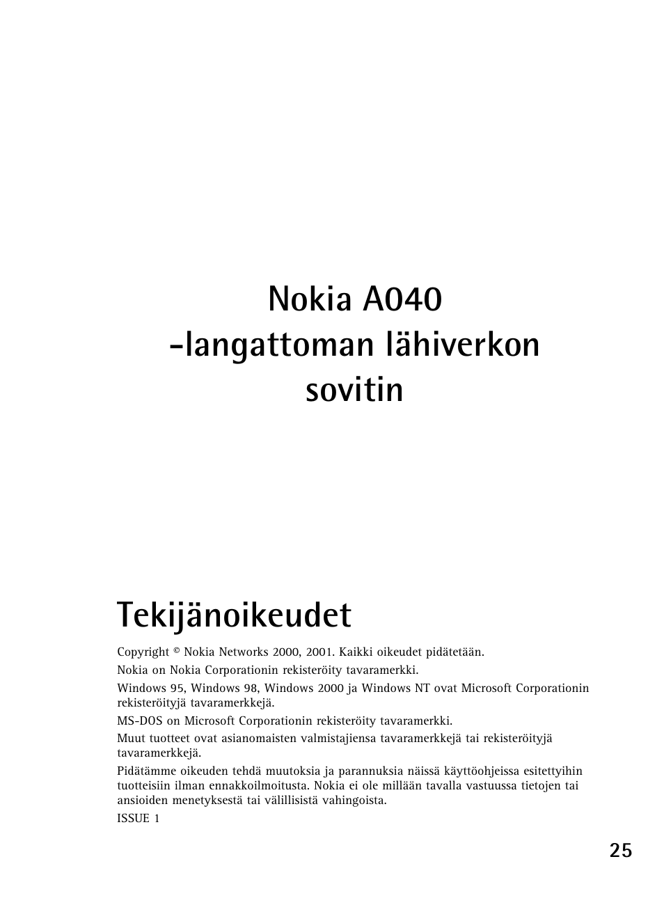 Nokia A040 User Manual | Page 27 / 66