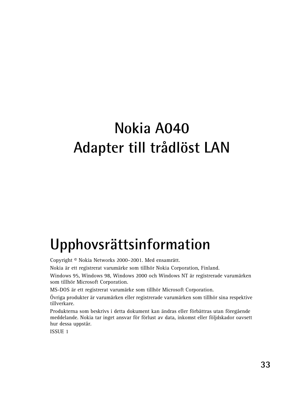 Nokia A040 User Manual | Page 35 / 66