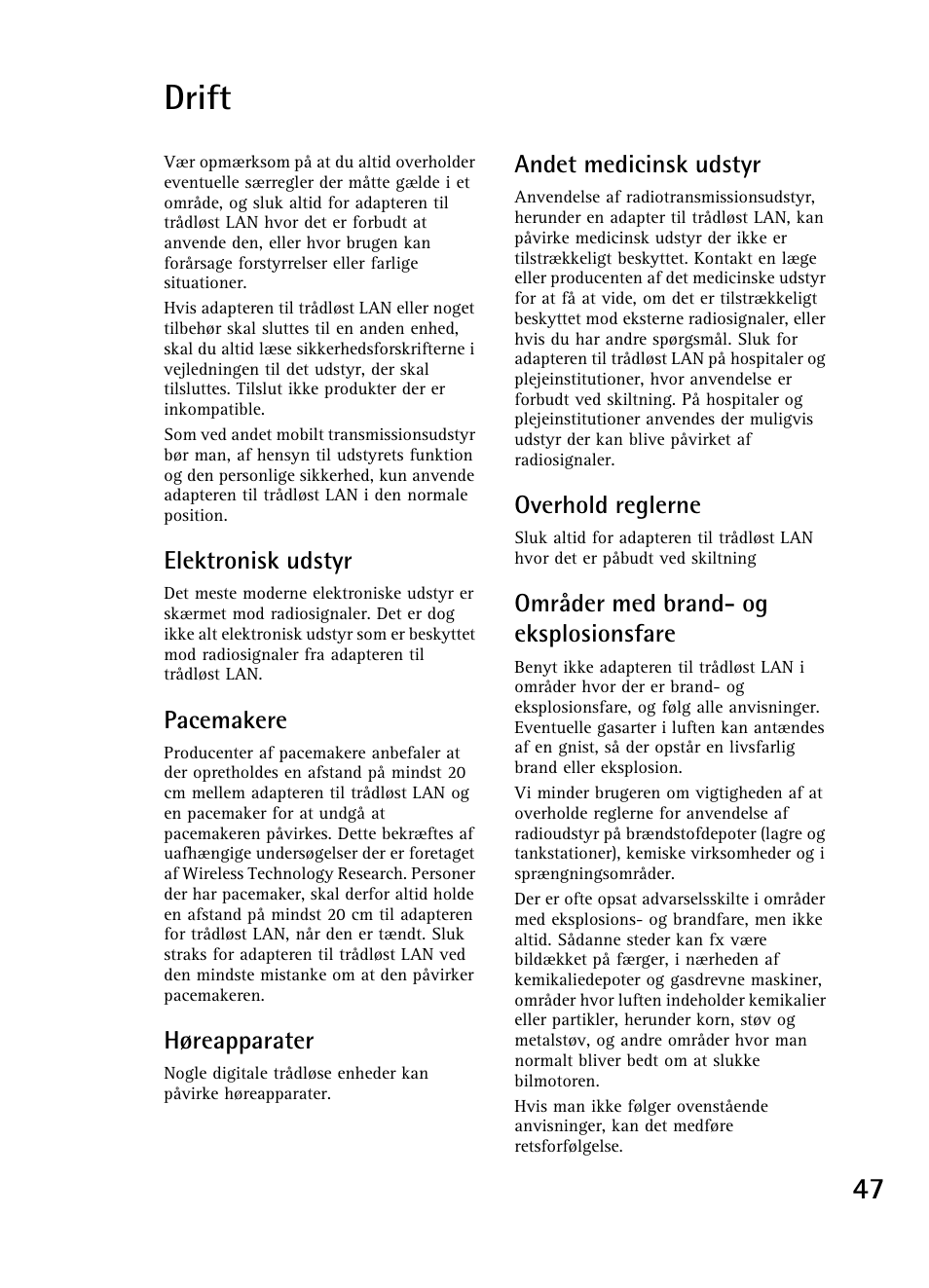 Drift | Nokia A040 User Manual | Page 49 / 66