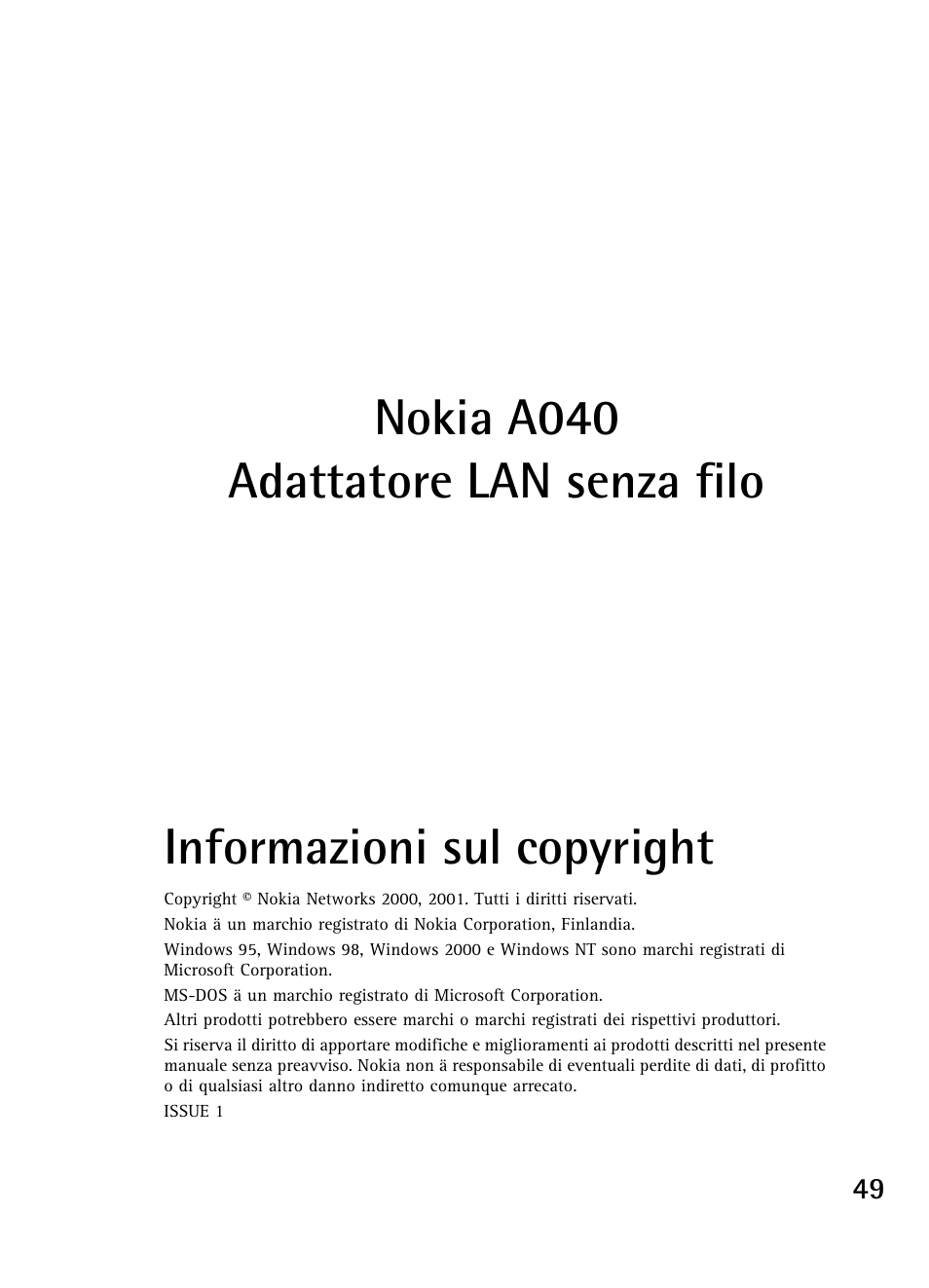 Nokia A040 User Manual | Page 51 / 66