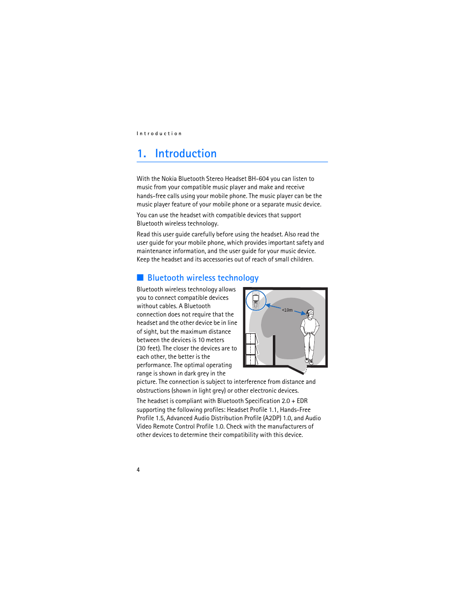 Introduction, Bluetooth wireless technology | Nokia BH-604 User Manual | Page 4 / 14