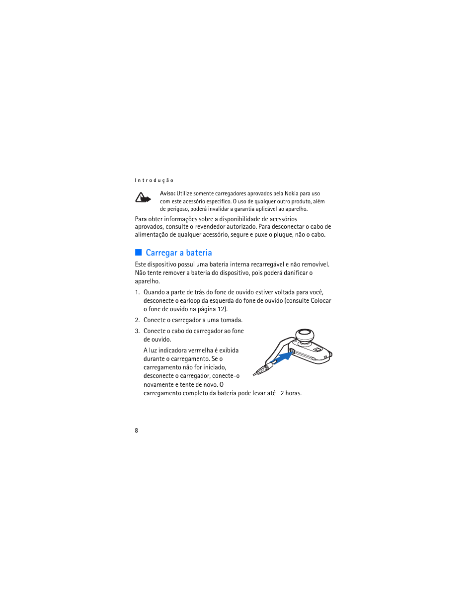 Carregar a bateria | Nokia BH-300 User Manual | Page 44 / 74