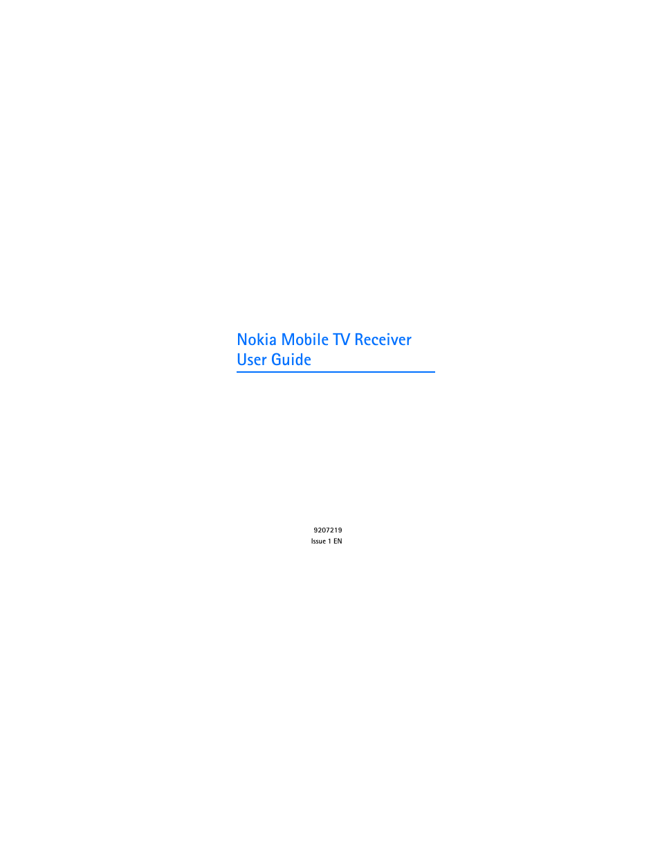 Nokia 9207219 User Manual | 25 pages