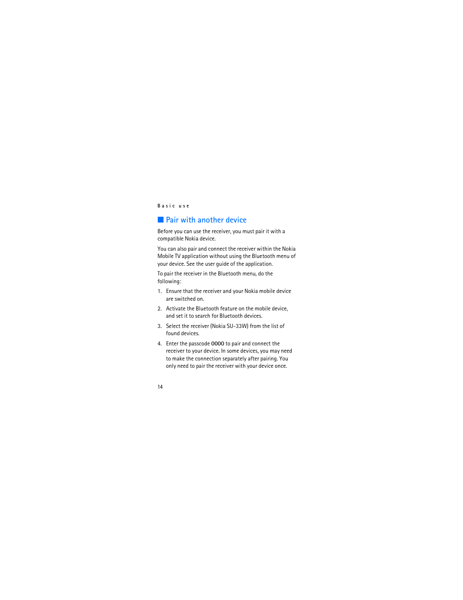 Pair with another device | Nokia 9207219 User Manual | Page 14 / 25