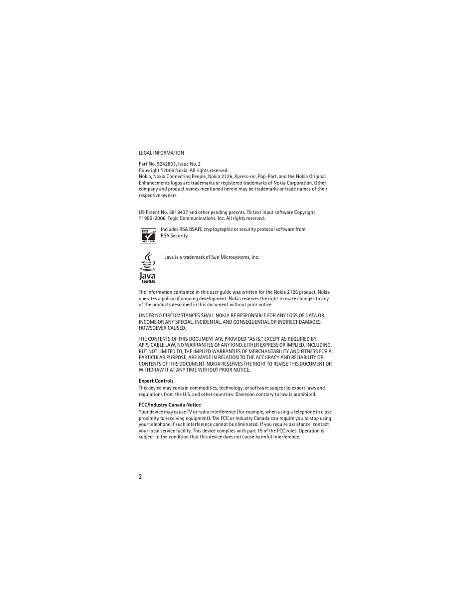 Nokia 2126 User Manual | Page 3 / 153