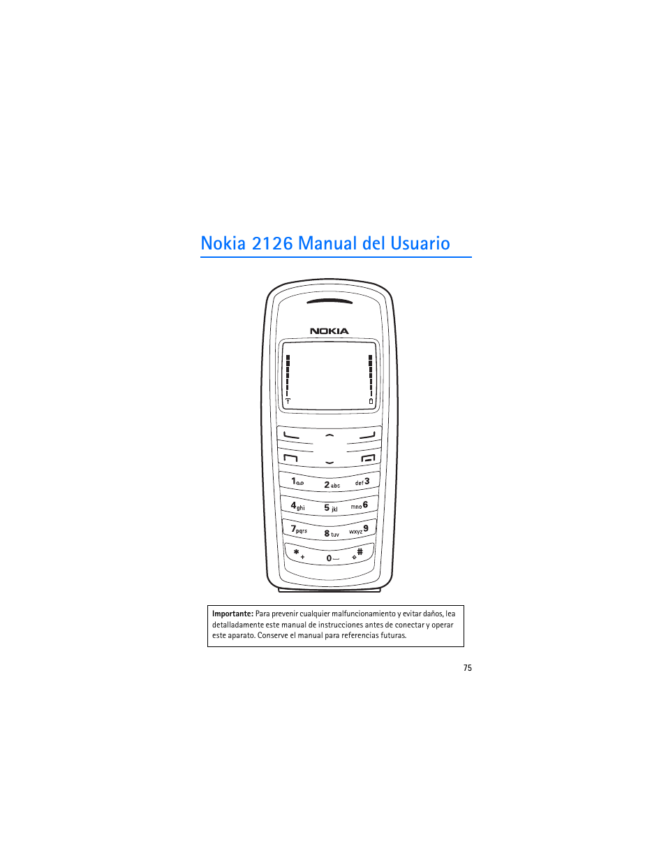 Nokia 2126 manual del usuario | Nokia 2126 User Manual | Page 76 / 153